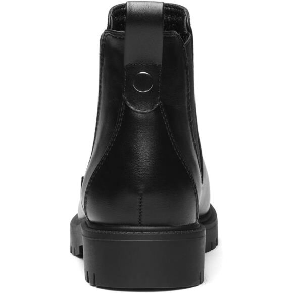 Women's Low Heel Chelsea Ankle Boots Fashion Slip On Elastic Fall Booties Shoes - Picture 4 of 7